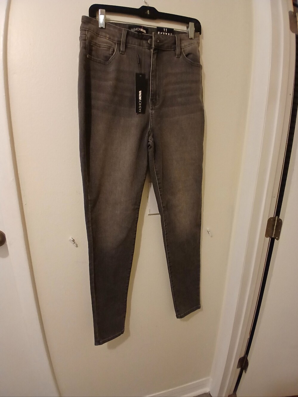 High-Rise Grey Women's Jeans - Unknown Brand